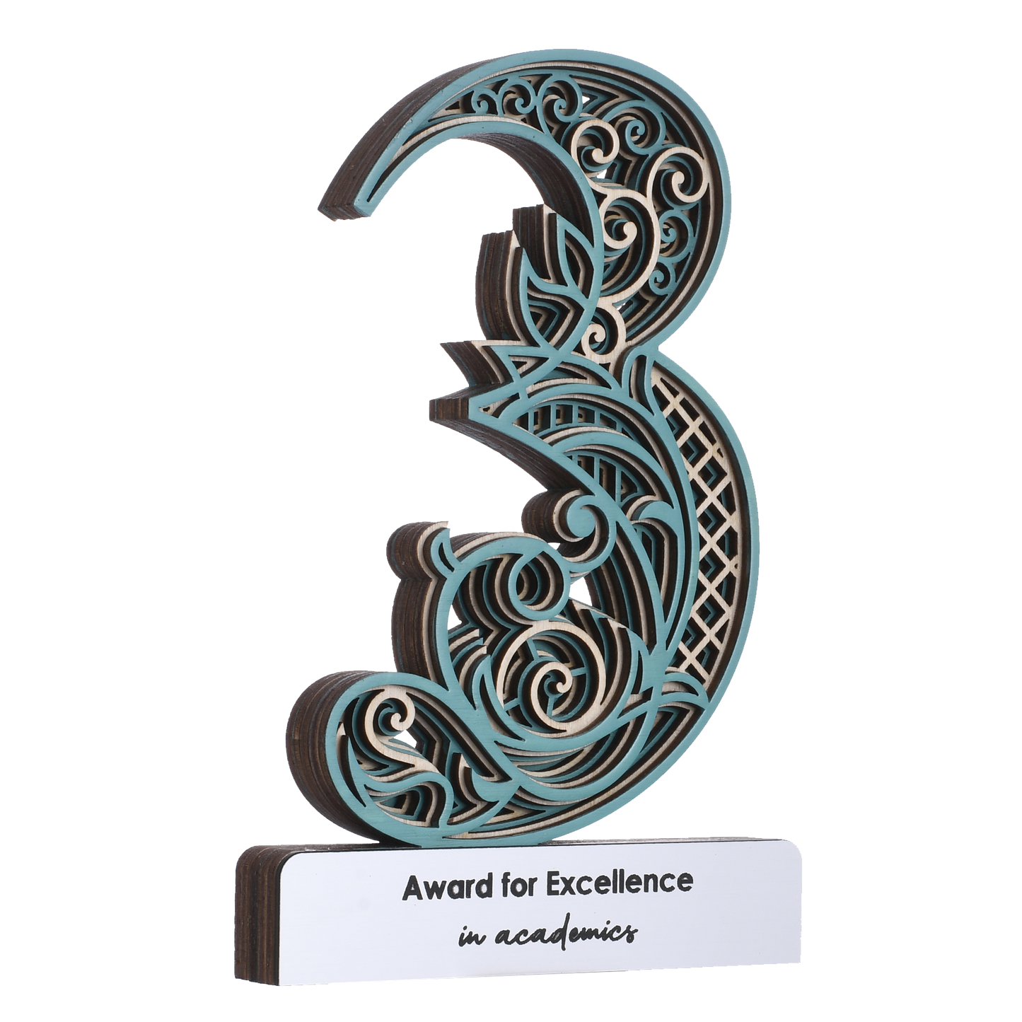 Floral Fantasy: The Artistic Wooden Trophy Embodying Achievement and Elegance