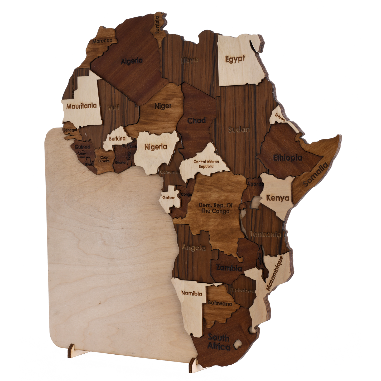 Cartographer's Pride: Wooden Trophy Showcasing Customizable 3D Maps of Your Choice