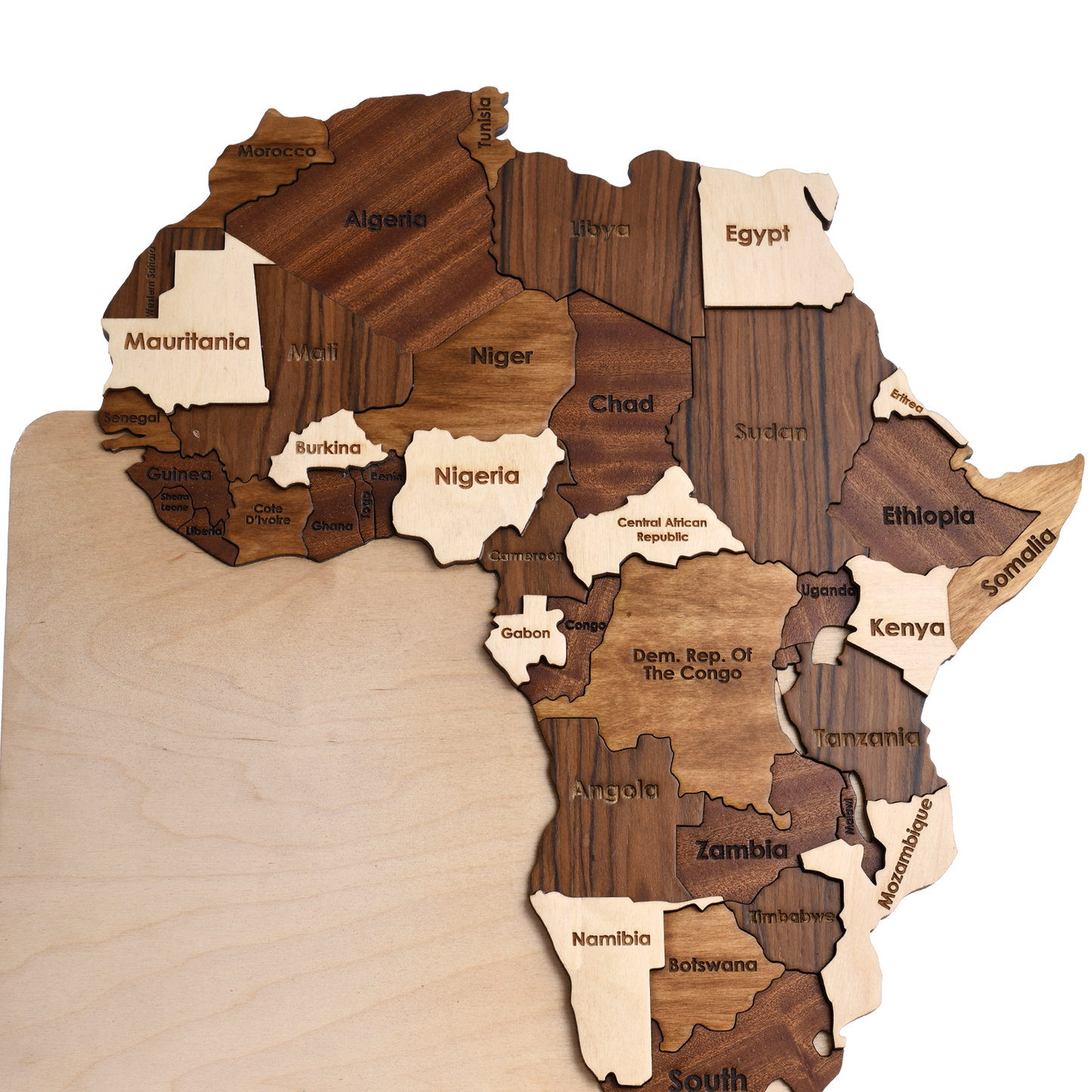 Cartographer's Pride: Wooden Trophy Showcasing Customizable 3D Maps of Your Choice