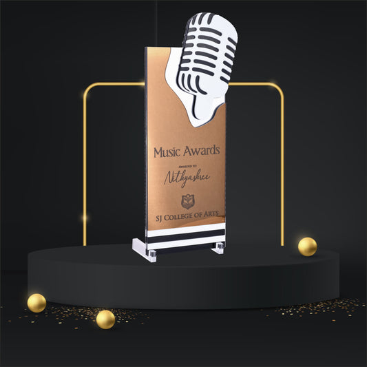 Rock the Mic: A Shiny Acrylic Trophy for Musical Maestros