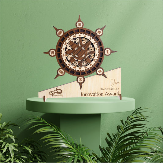 Chart Your Course to Victory : Nautical Wooden Trophy